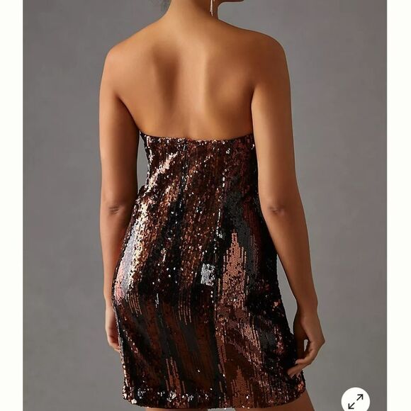 ANTHROPOLOGIE sequined strapless party NYE mini dress plus size 16 - Picture 13 of 13